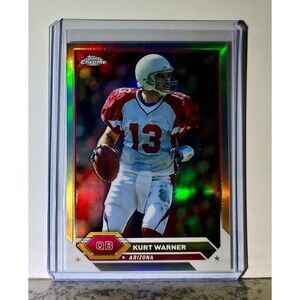 Kurt Warner 2023 Topps Chrome Refractor NFL #18 Football Card Arizona Cardinals